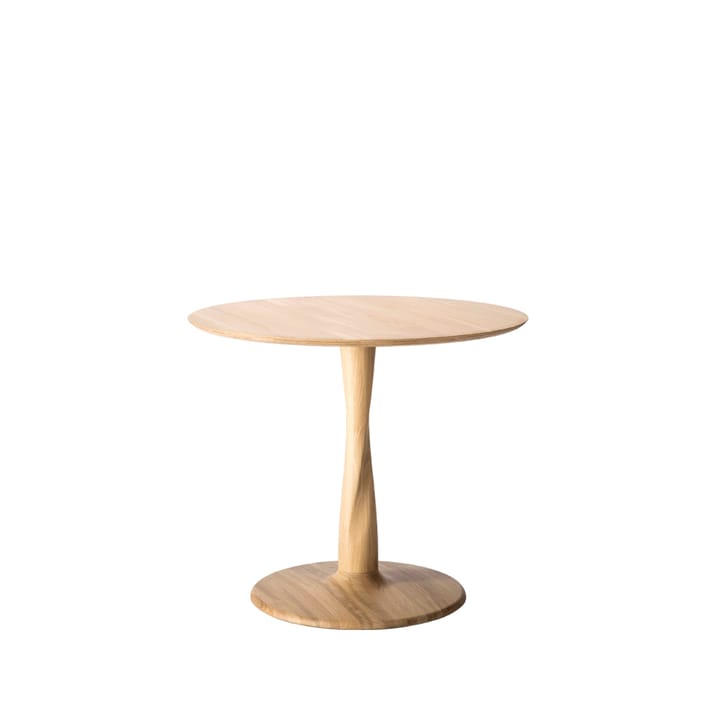Tavolo da pranzo rotondo Torsion in legno trattato con olio-cera dura pigmentato bianco, Ø90 cm Ethnicraft
