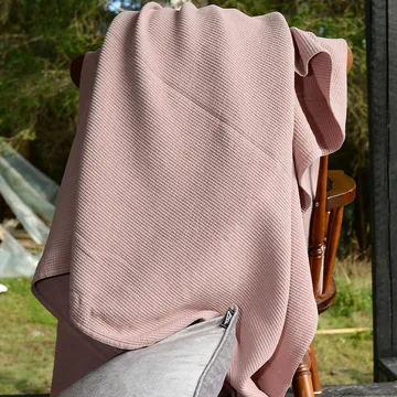 Copriletto in cotone lavato a secco Stripe 180x260 cm - Dusty rose - Etol Design