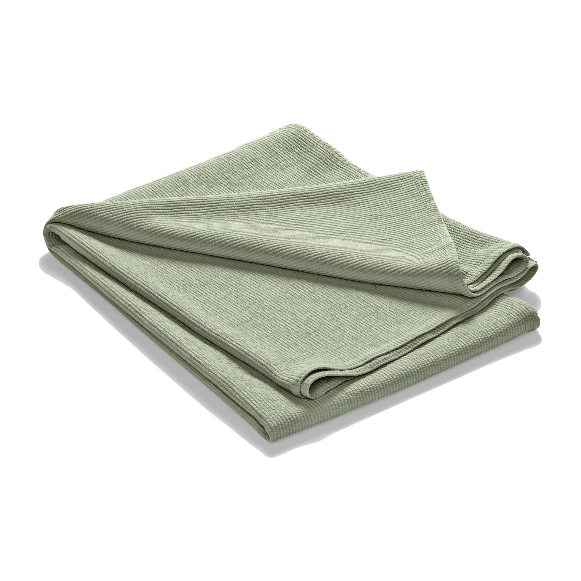 Copriletto in cotone lavato a secco Stripe 180x260 cm, Verde salvia Etol Design