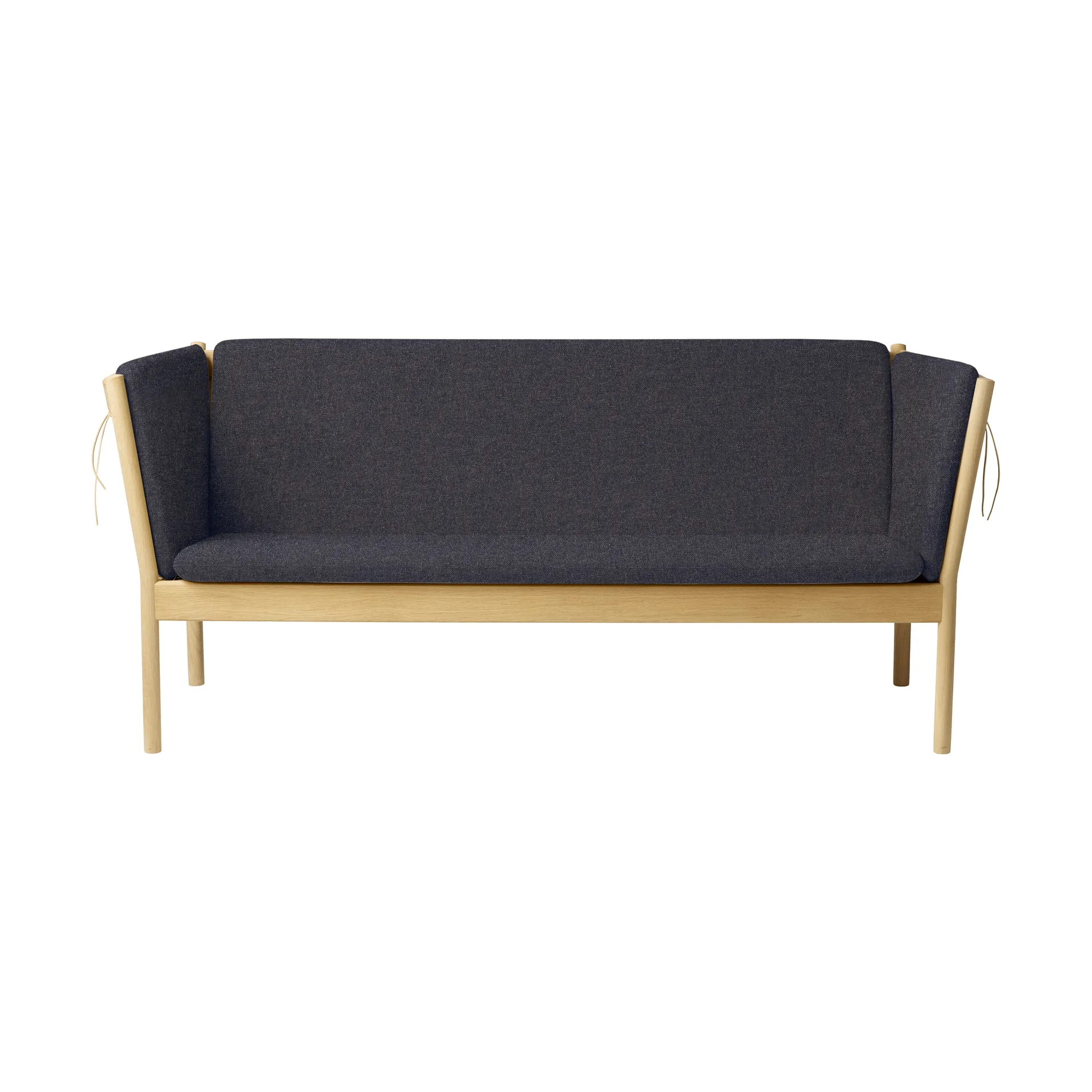 J149 divano, Tessuto grigio scuro-rovere laccato, 3 posti FDB Møbler