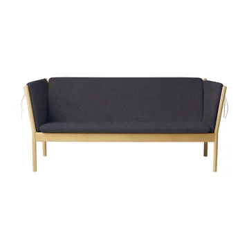 J149 divano - Tessuto grigio scuro-rovere laccato, 3 posti - FDB Møbler