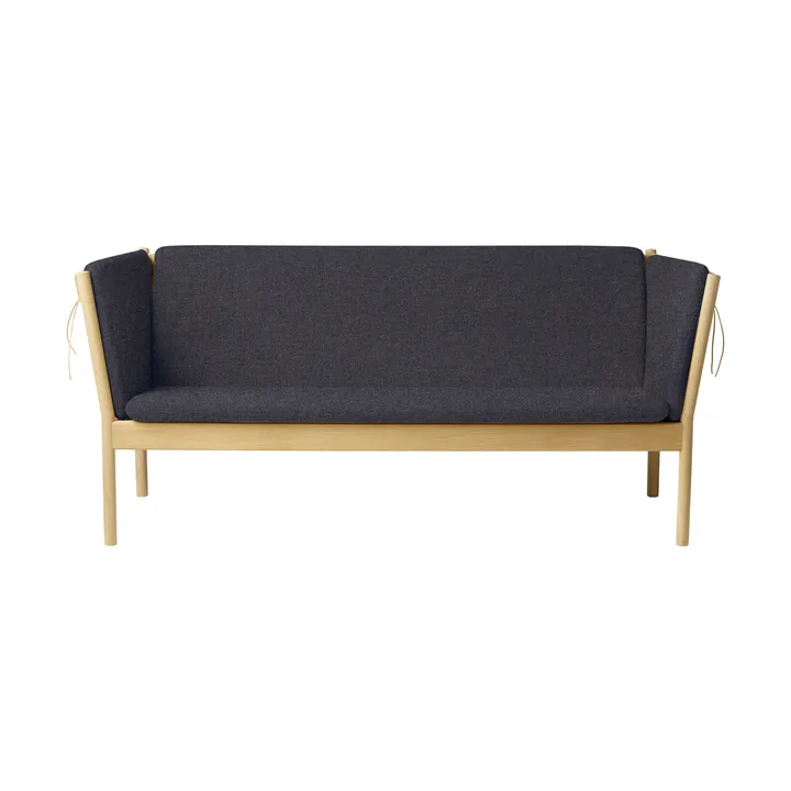 J149 divano - Tessuto grigio scuro-rovere laccato, 3 posti - FDB Møbler