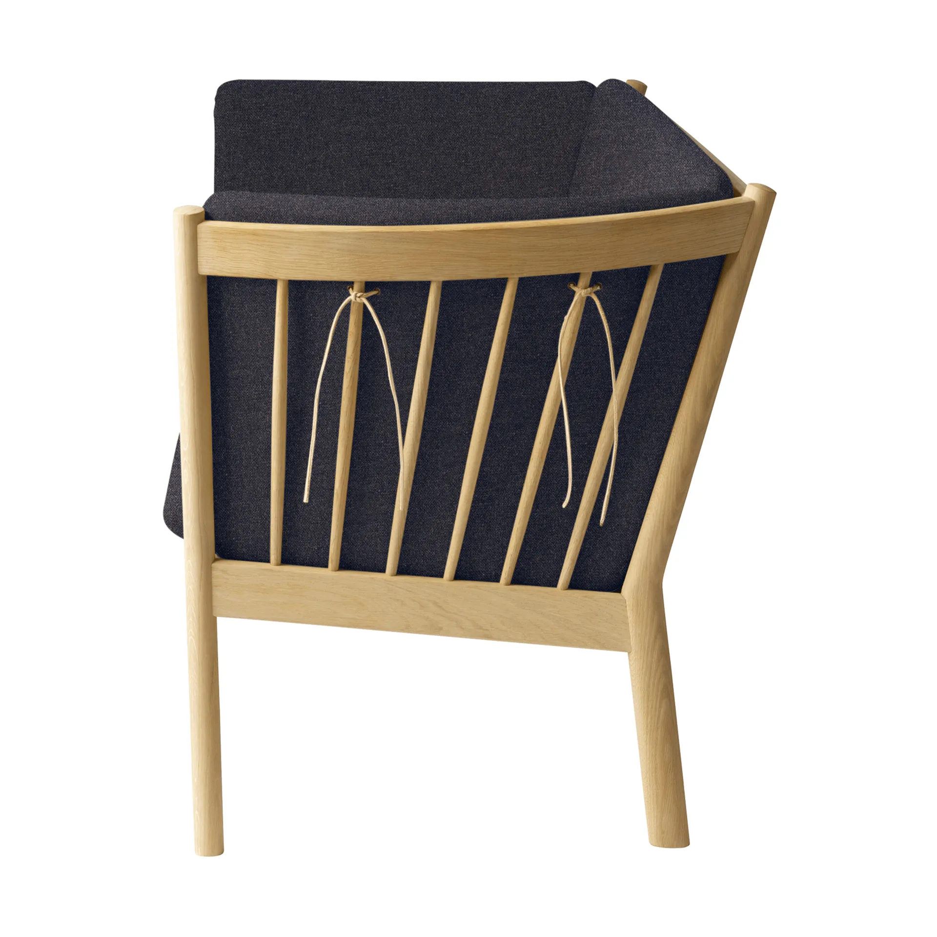 J149 divano, Tessuto grigio scuro-rovere laccato, 3 posti FDB Møbler
