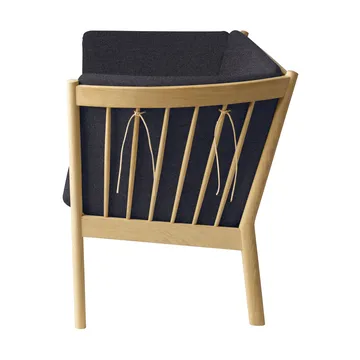 J149 divano - Tessuto grigio scuro-rovere laccato, 3 posti - FDB Møbler