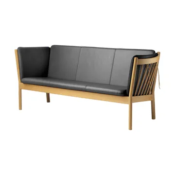 L45 MK154 divano - Rovere laccato-pelle nero - FDB Møbler