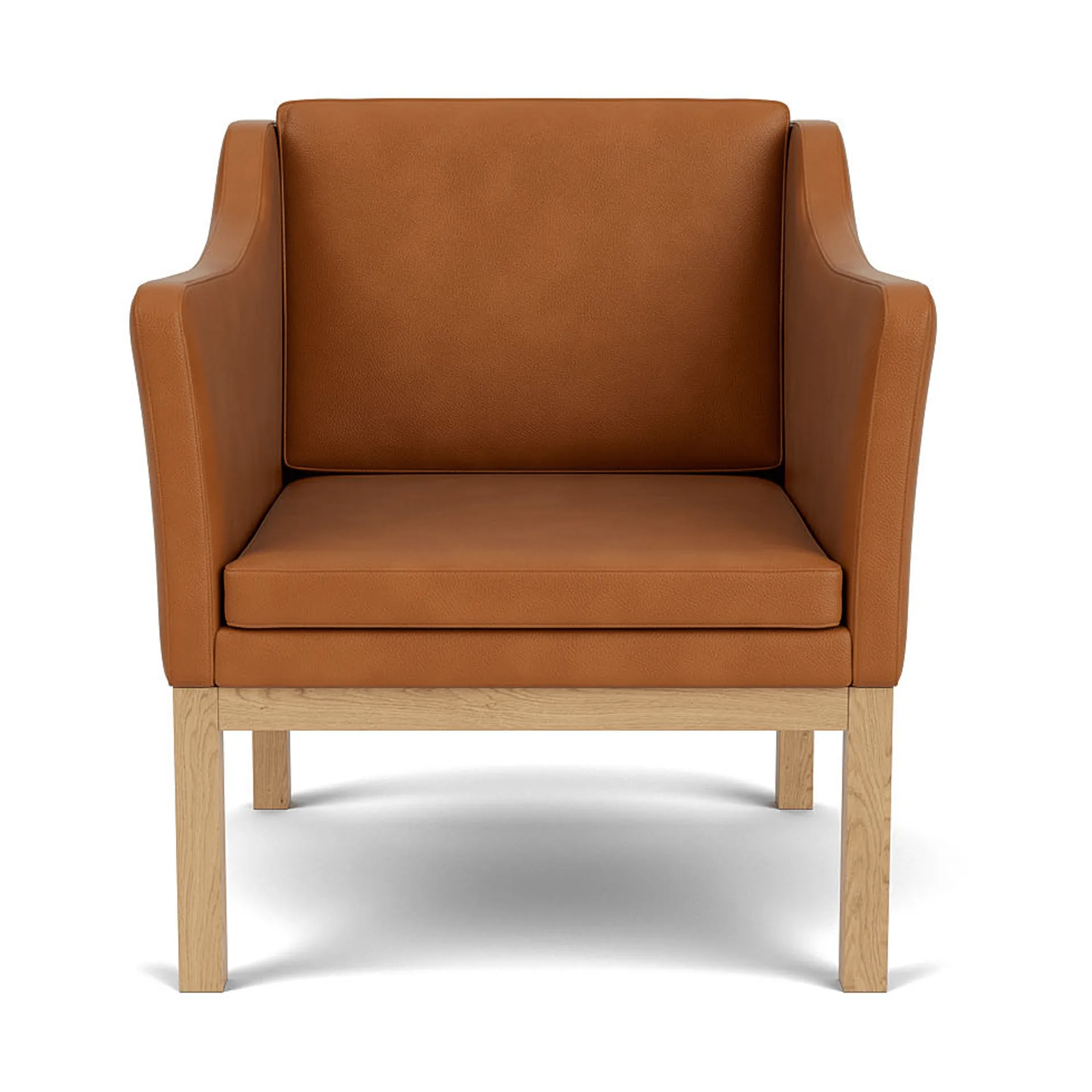 L46 MK155 easy chair poltrona, Rovere laccato-pelle cognac FDB Møbler