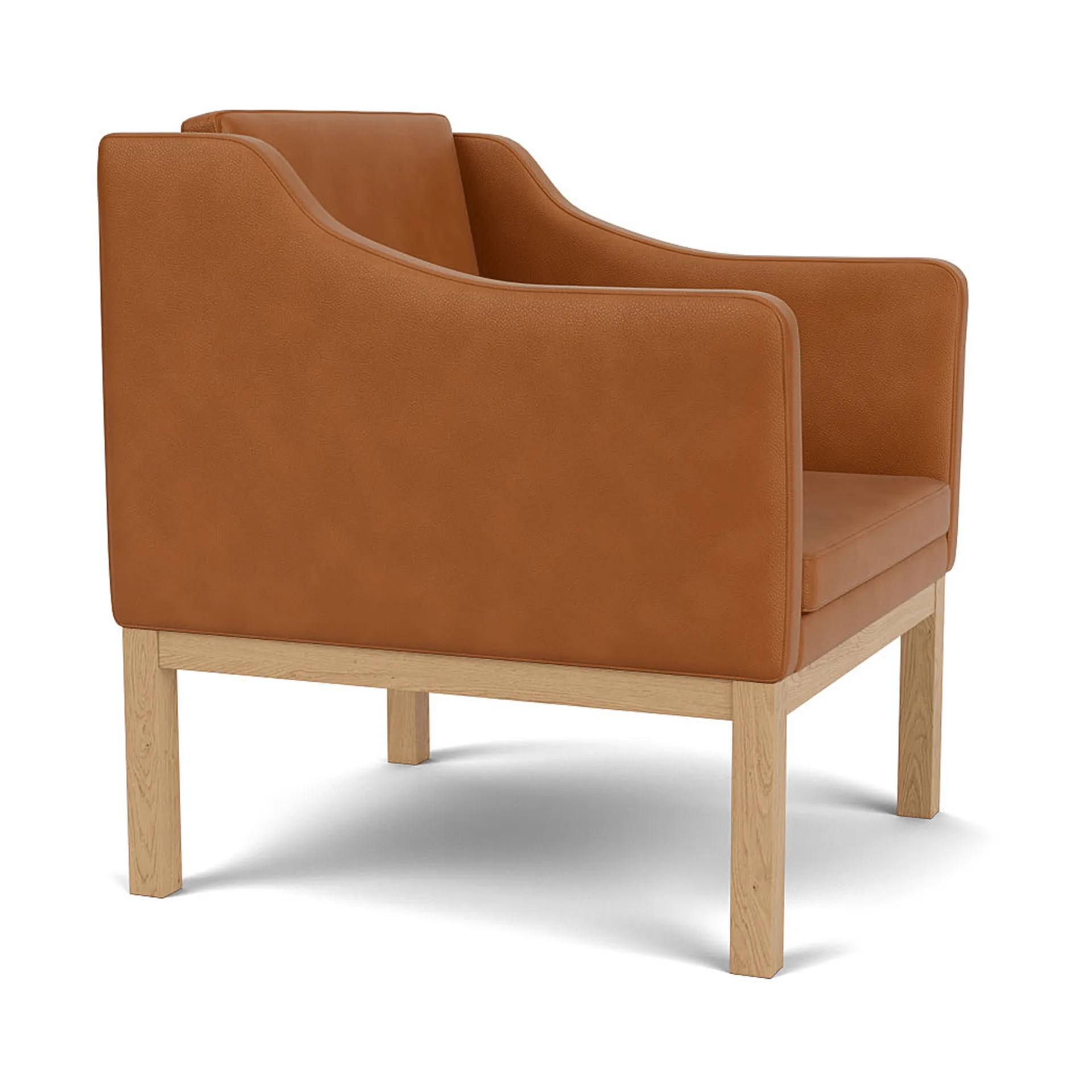 L46 MK155 easy chair poltrona, Rovere laccato-pelle cognac FDB Møbler