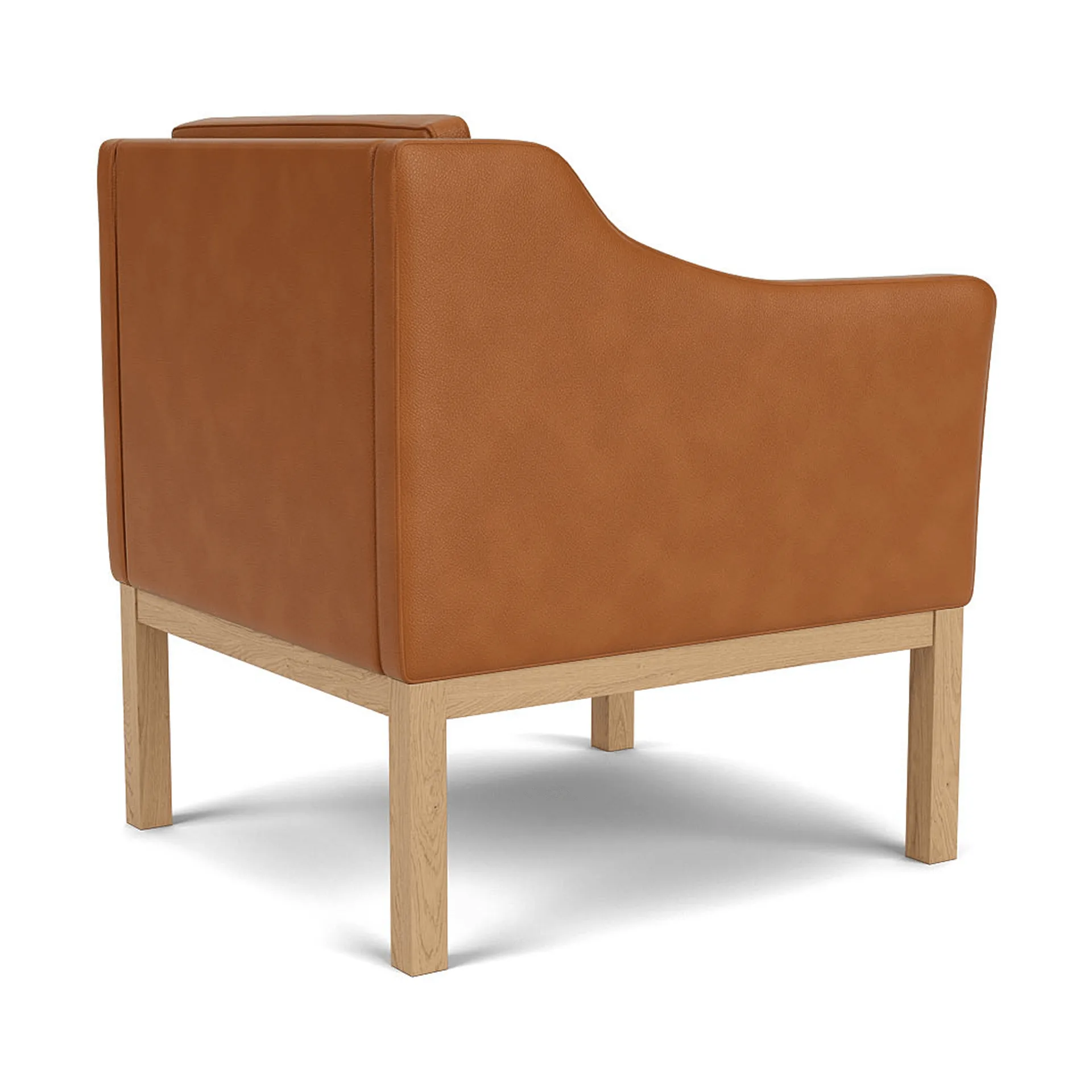 L46 MK155 easy chair poltrona, Rovere laccato-pelle cognac FDB Møbler