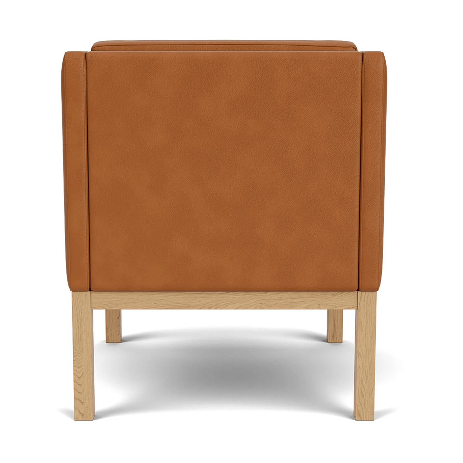 L46 MK155 easy chair poltrona, Rovere laccato-pelle cognac FDB Møbler