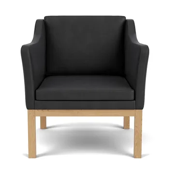 L46 MK155 easy chair poltrona - Rovere laccato-pelle nero - FDB Møbler