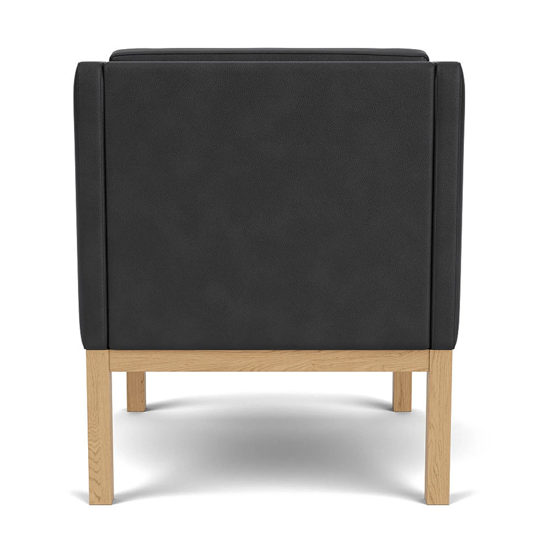 L46 MK155 easy chair poltrona, Rovere laccato-pelle nero FDB Møbler