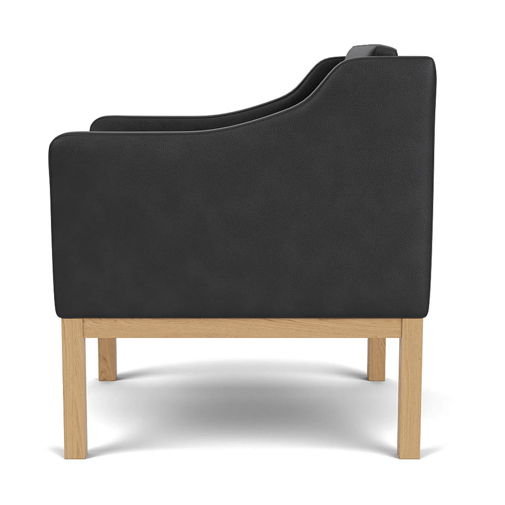 L46 MK155 easy chair poltrona, Rovere laccato-pelle nero FDB Møbler