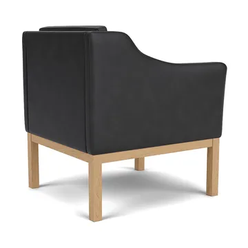 L46 MK155 easy chair poltrona - Rovere laccato-pelle nero - FDB Møbler