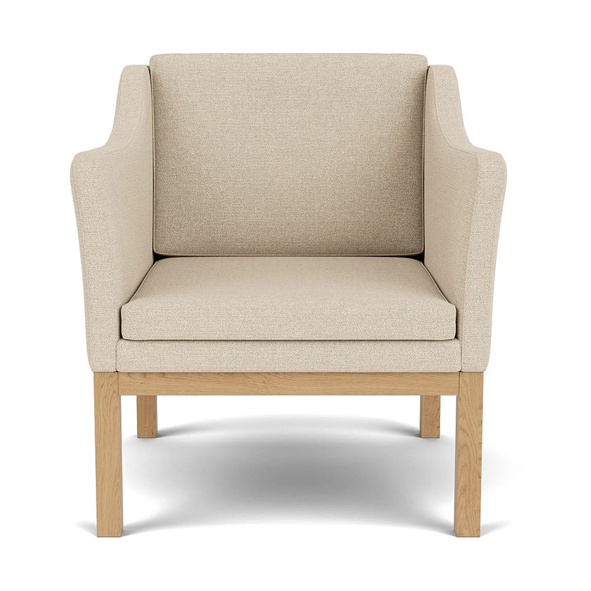 L46 MK155 easy chair poltrona, Rovere laccato-tessuto beige FDB Møbler