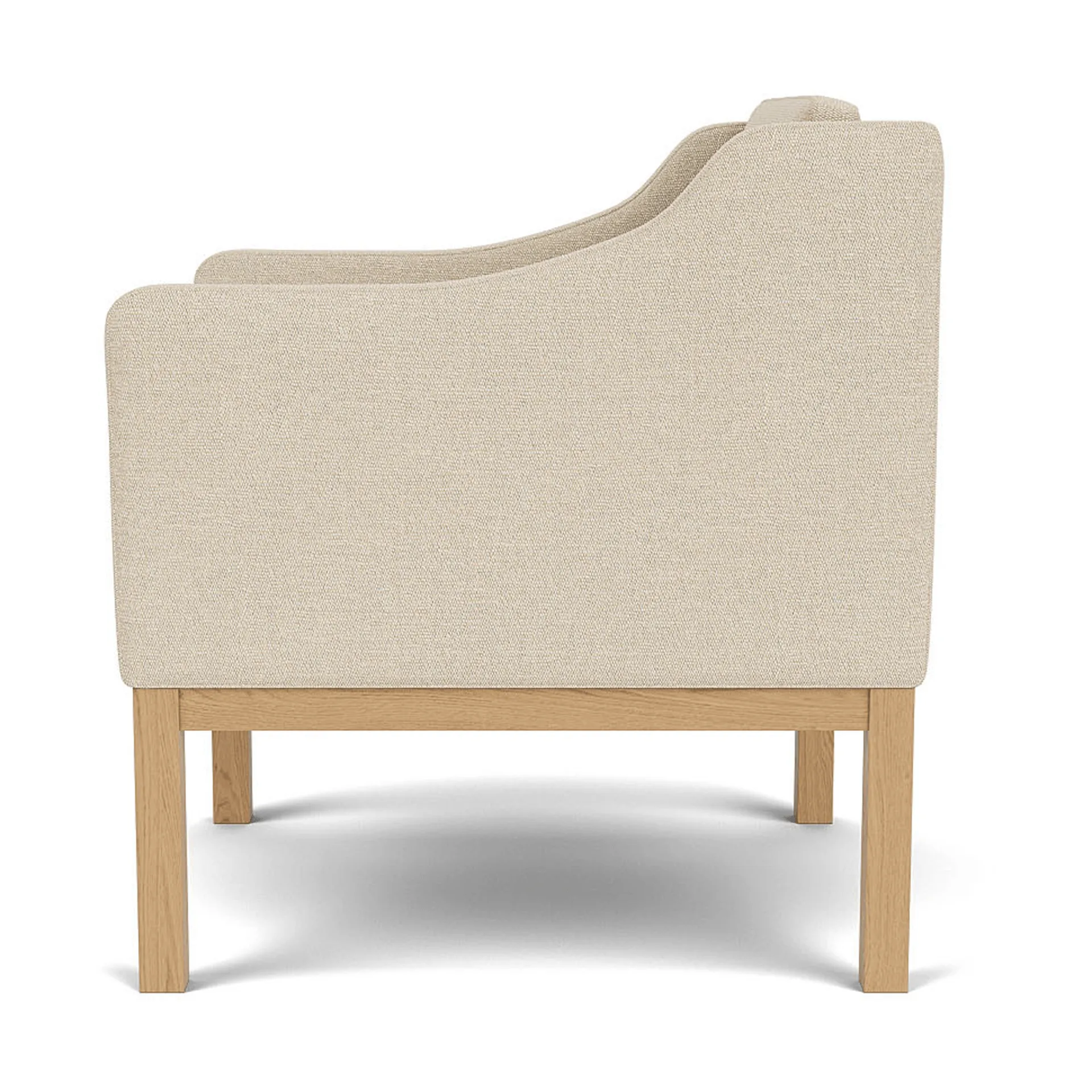 L46 MK155 easy chair poltrona, Rovere laccato-tessuto beige FDB Møbler