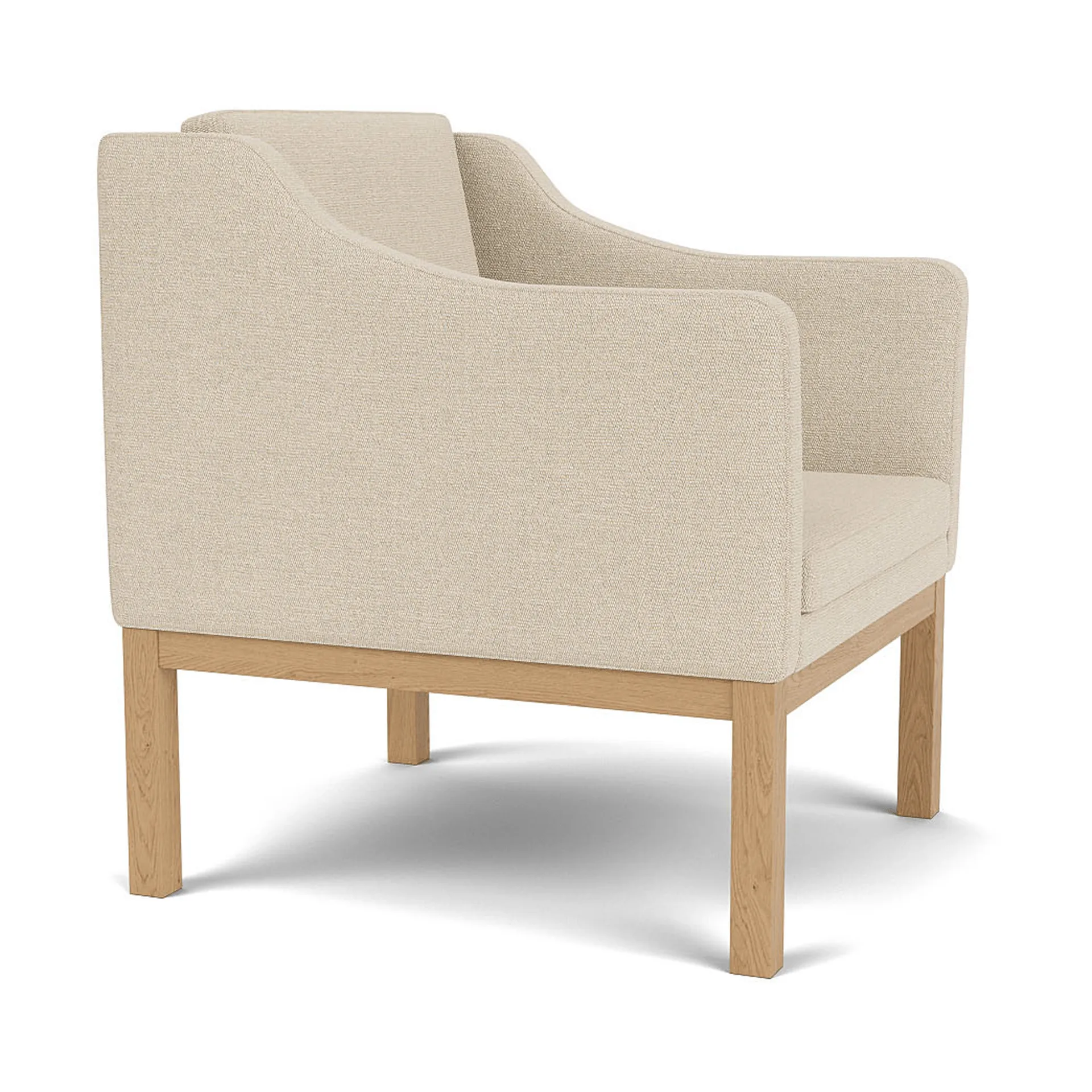 L46 MK155 easy chair poltrona, Rovere laccato-tessuto beige FDB Møbler