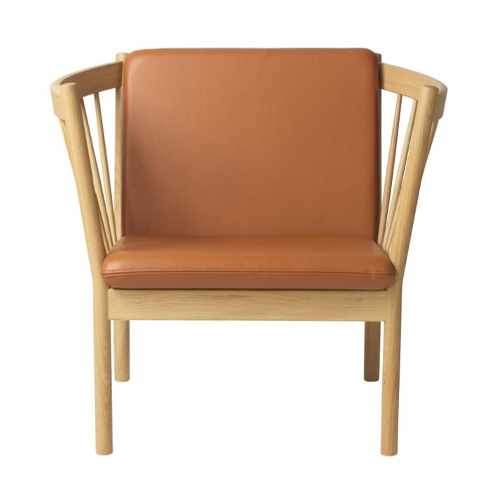 Poltrona J146 - Rovere naturale laccato - pelle color cognac - FDB Møbler