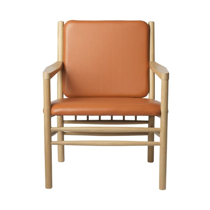 Poltrona J147 - Rovere naturale laccato - pelle color cognac - FDB Møbler