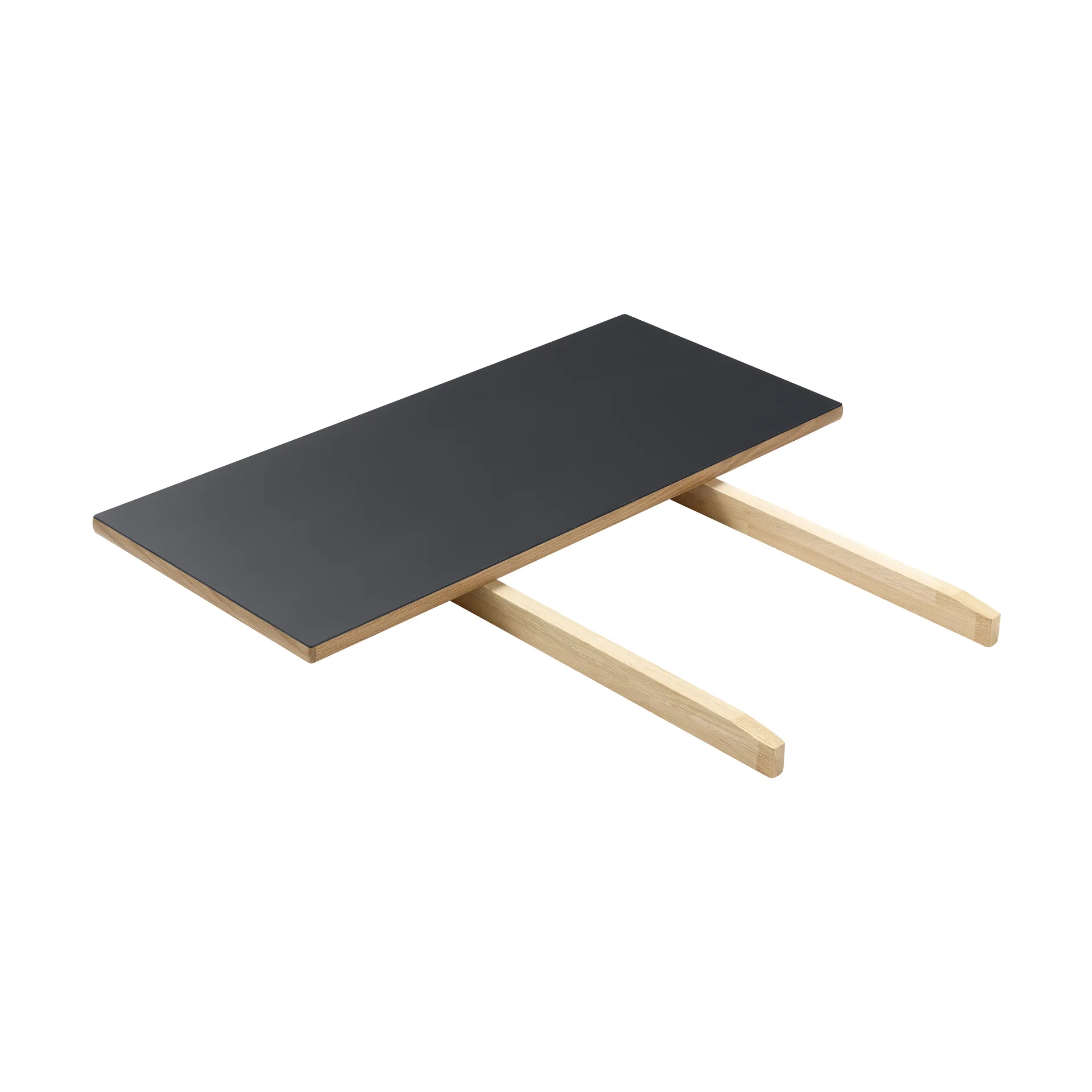 Prolunga C35L 82×37 cm, Nero linoleum–Rovere verniciato a base d’acqua FDB Møbler