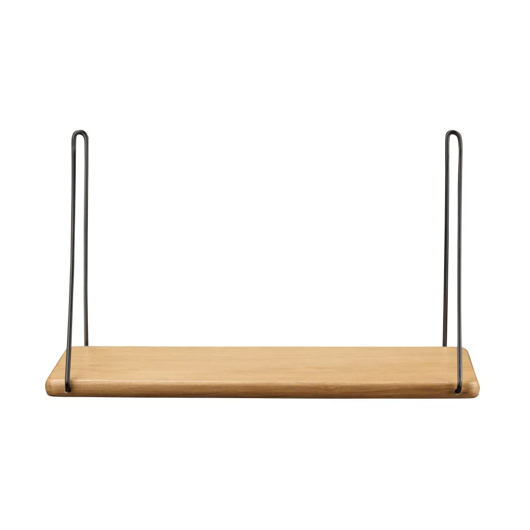 Scaffale B145 con supporti, 20x45 cm rovere naturale-nero laccato FDB Møbler