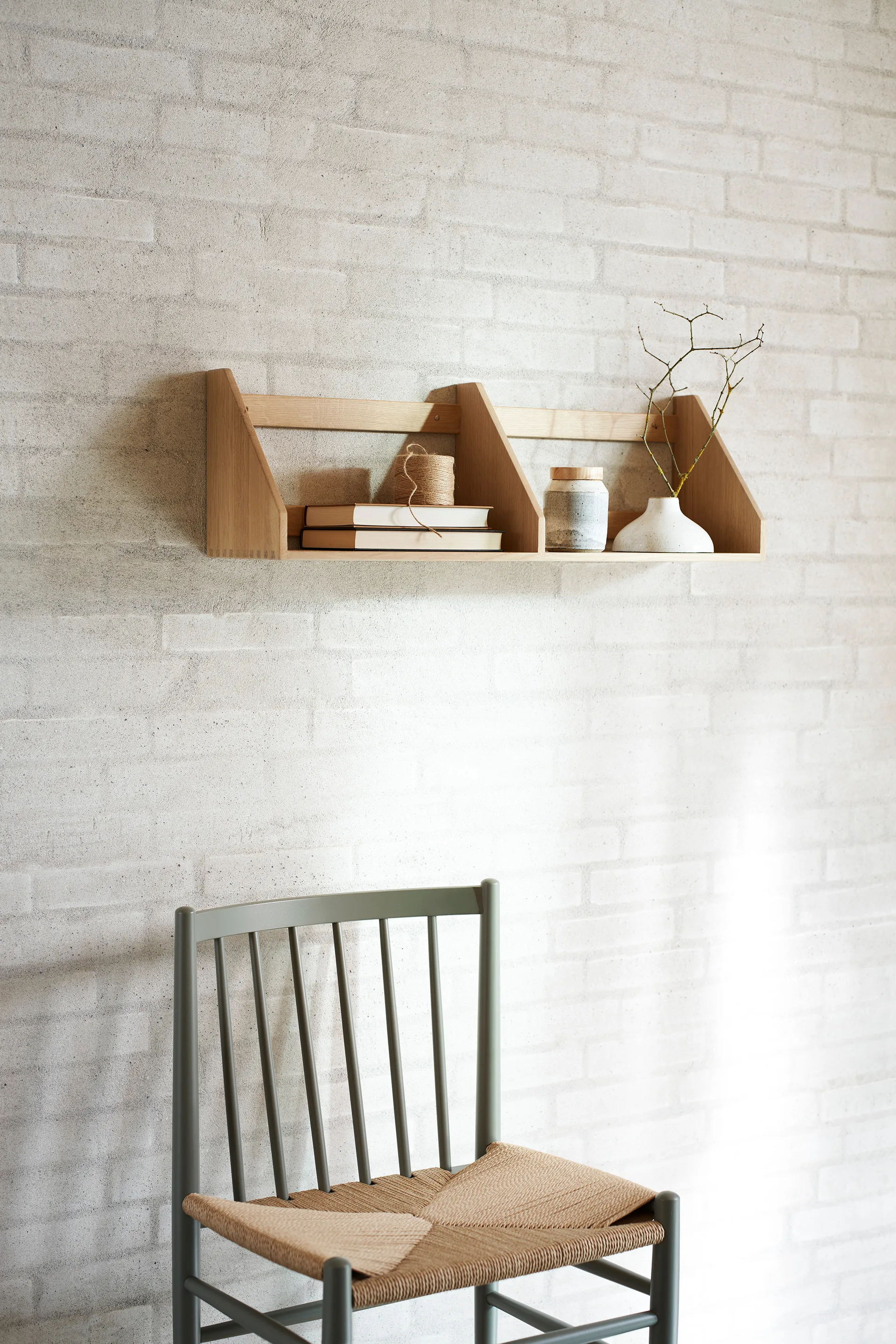 Scaffale B5 gloss 5 80x21 cm, Rovere naturale lucidato FDB Møbler