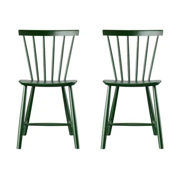 Sedia J46, Faggio bottle green verniciato, confezione da 2 - FDB Møbler
