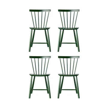 Sedia J46, Faggio bottle green verniciato, confezione da 4 - FDB Møbler