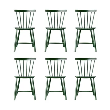 Sedia J46, Faggio bottle green verniciato, confezione da 6 - FDB Møbler