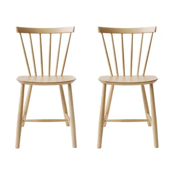 Sedia J46, Faggio naturale laccato, confezione da 2 - FDB Møbler