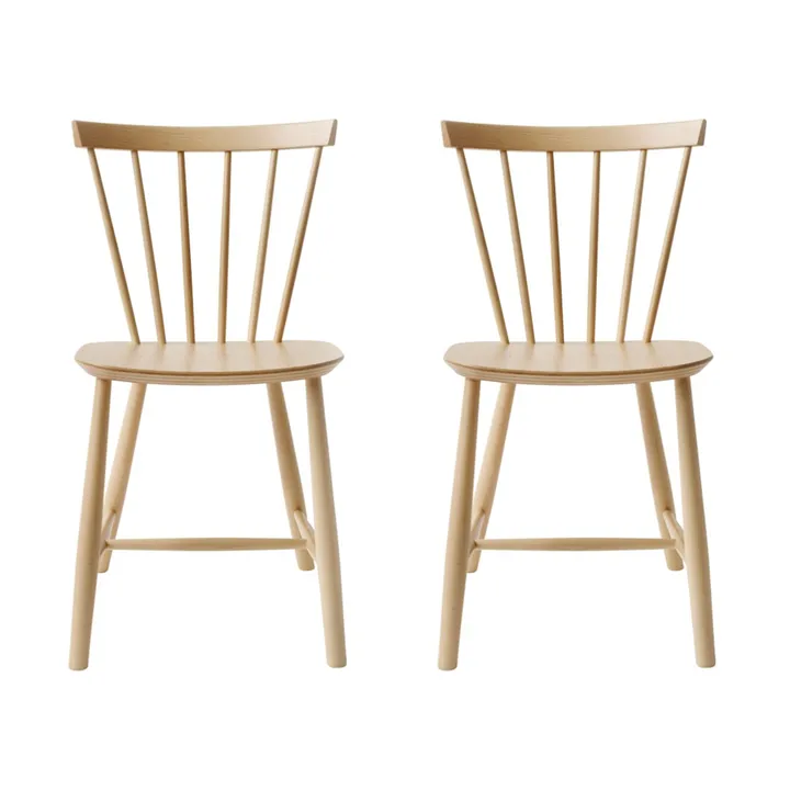 Sedia J46, Faggio naturale laccato, confezione da 2 - FDB Møbler