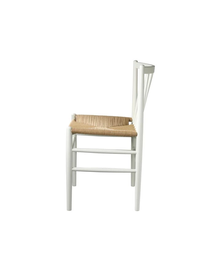 Sedia J80, Faggio verniciato bianco-naturale FDB Møbler
