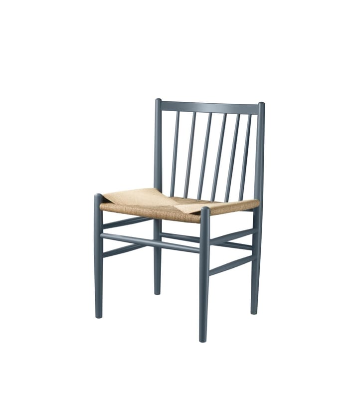 Sedia J80, Faggio verniciato blu grigio-natura FDB Møbler