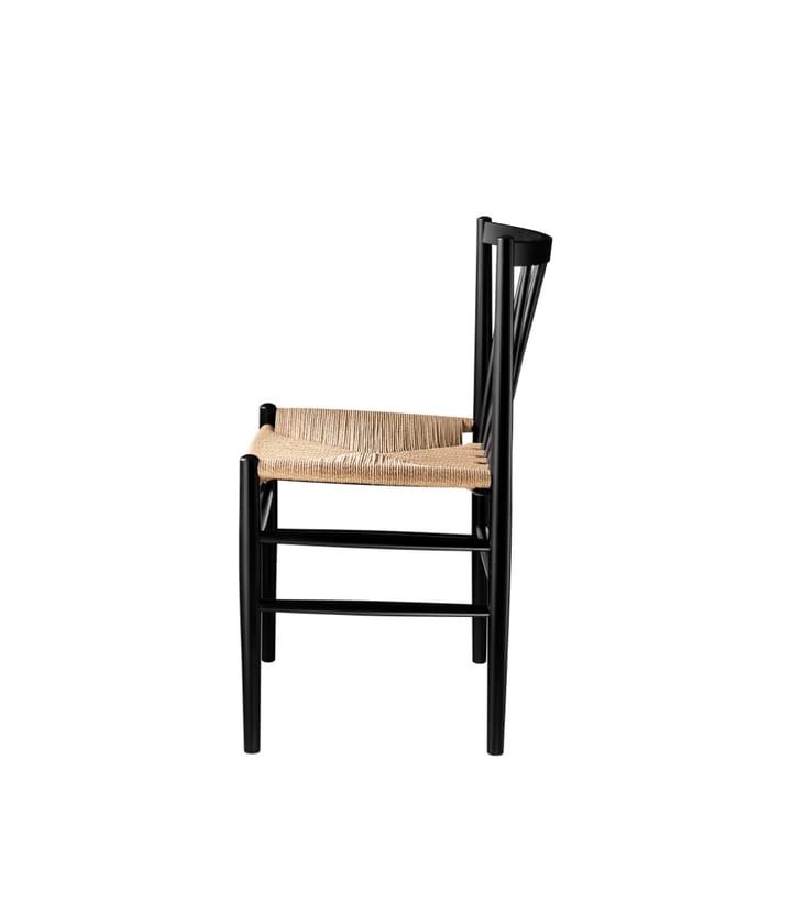 Sedia J80, Faggio verniciato di nero-naturale FDB Møbler
