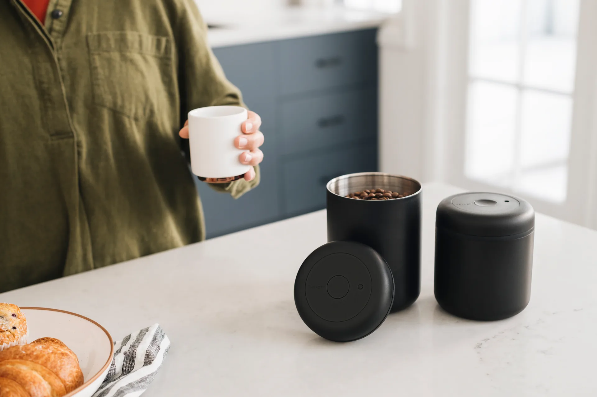 Contenitore sottovuoto Atmos 1,2 L, Nero opaco Fellow