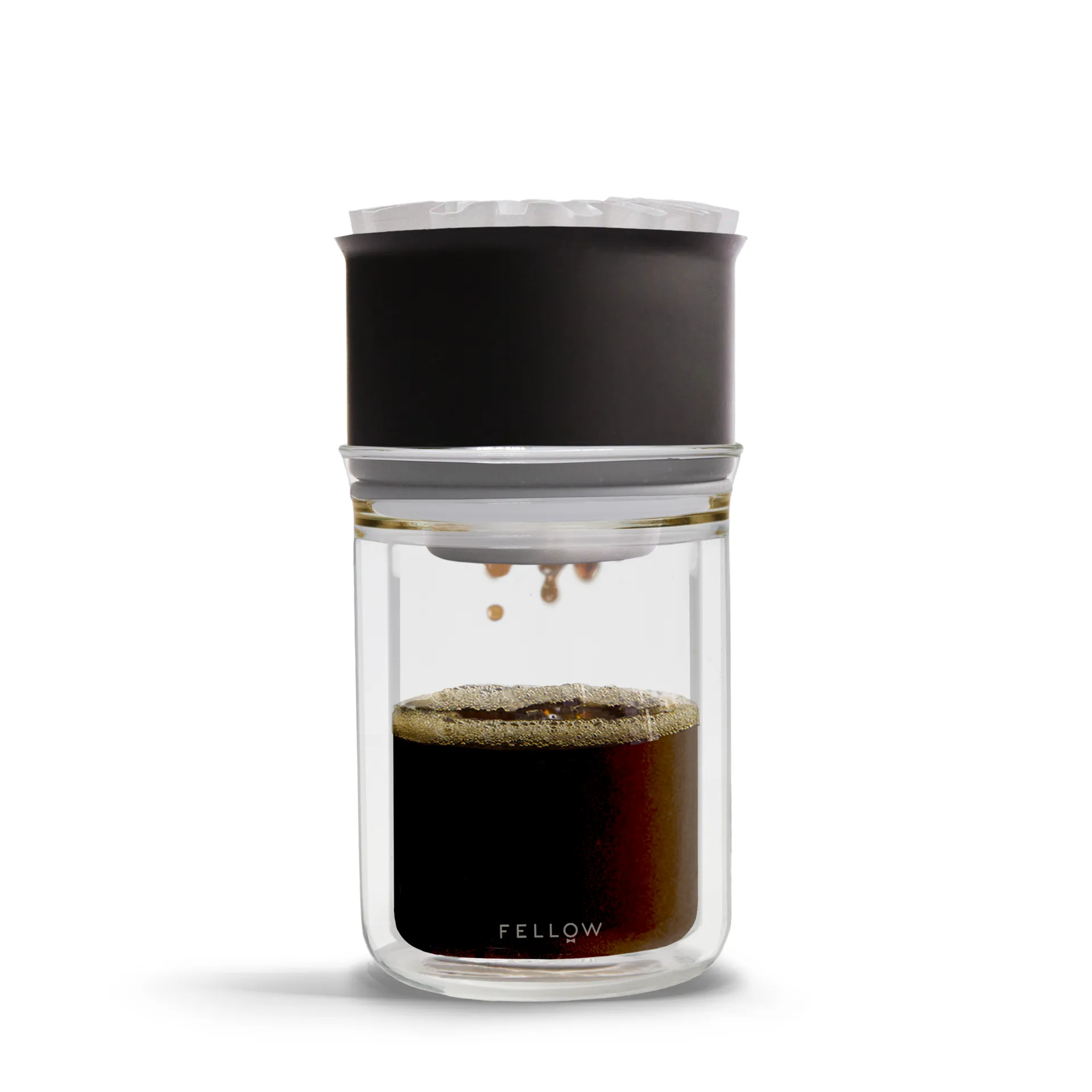 Pour-over dripper Stagg X confezione da 2, Nero opaco-vetro trasparente Fellow