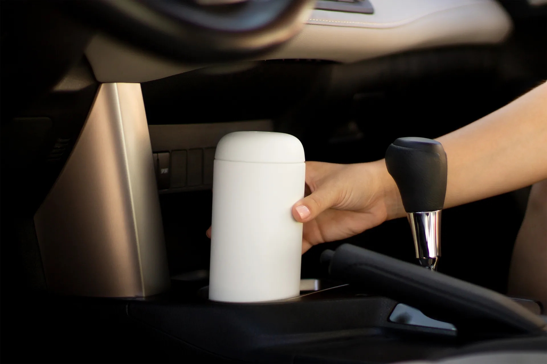 Tazza termica Carter con protezione antispruzzo 47 cl, Bianco opaco Fellow