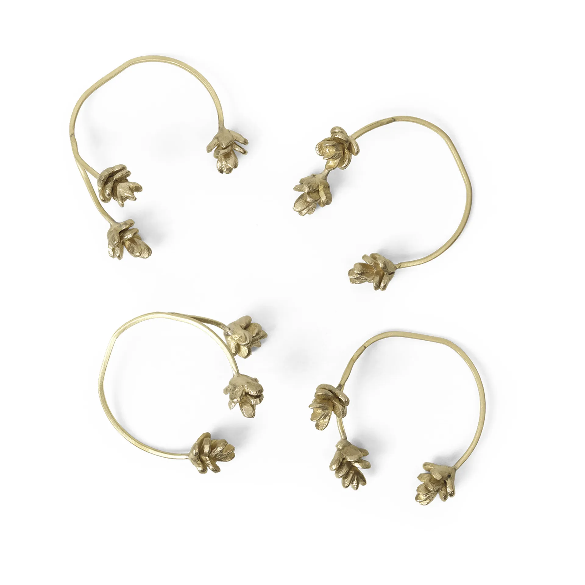 Anello portatovagliolo Forest, confezione da 4, Ottone Ferm Living