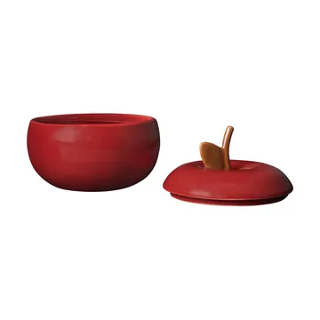 Apple ciotola in ceramica con coperchio - Rosso scuro, Ø9,5 cm - Ferm Living