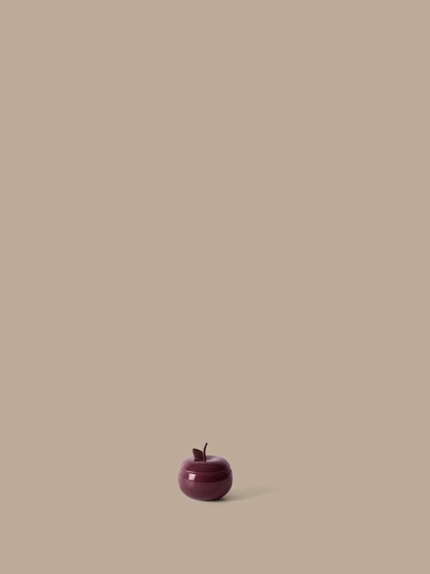 Apple ciotola in ceramica con coperchio, Rosso scuro, Ø9,5 cm Ferm Living