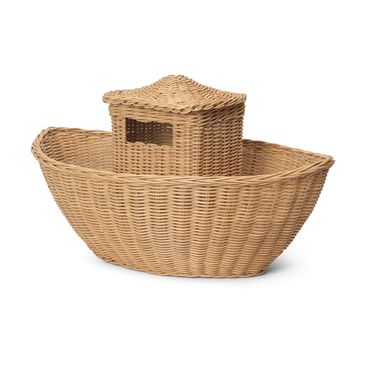 Cesto Portaoggetti In Vimini Arthur Cameron – Medio 52x36x30 Cm, Con Coperchio E Fodera In Cotone Lavabile