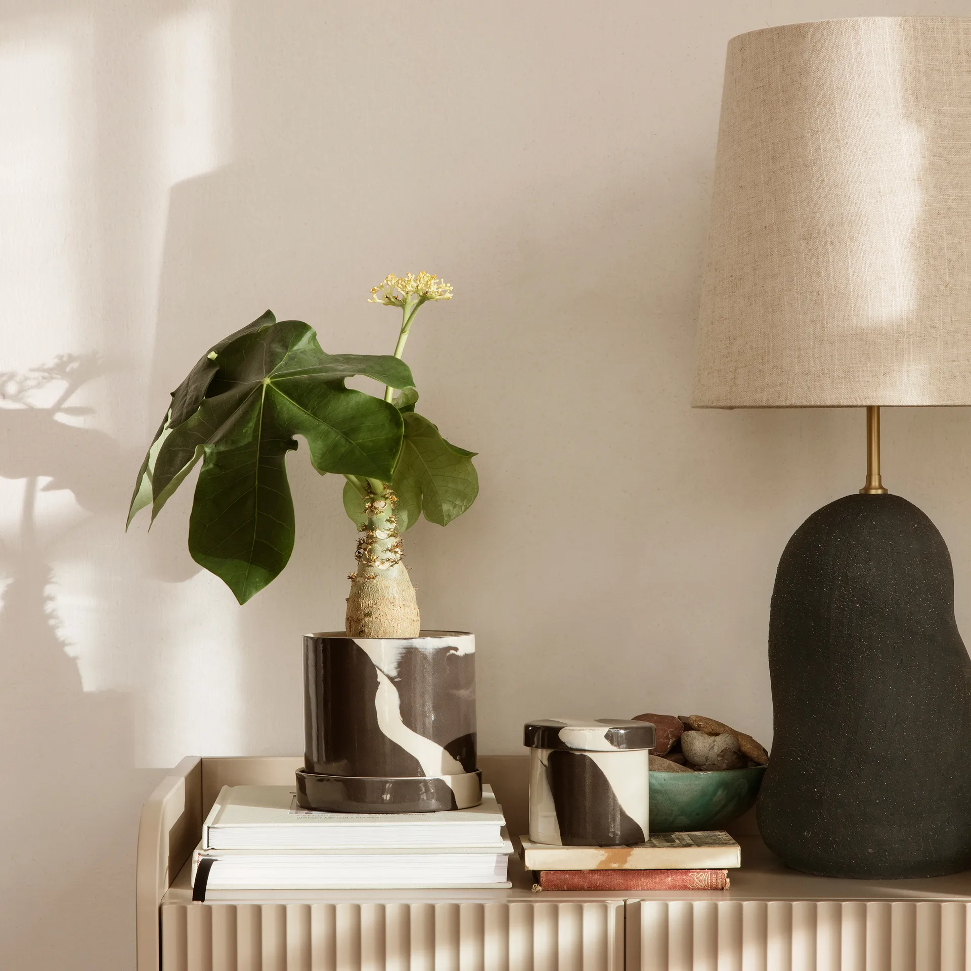 Barattolo Inlay Ø 9,8 cm, Sand-brown Ferm Living