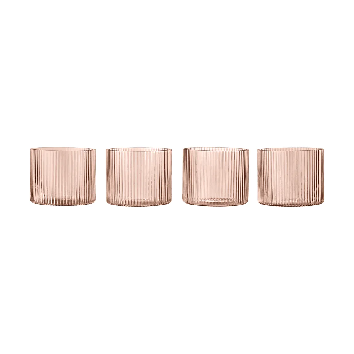 Bicchiere basso Ripple confezione da 4 , Blush Ferm Living