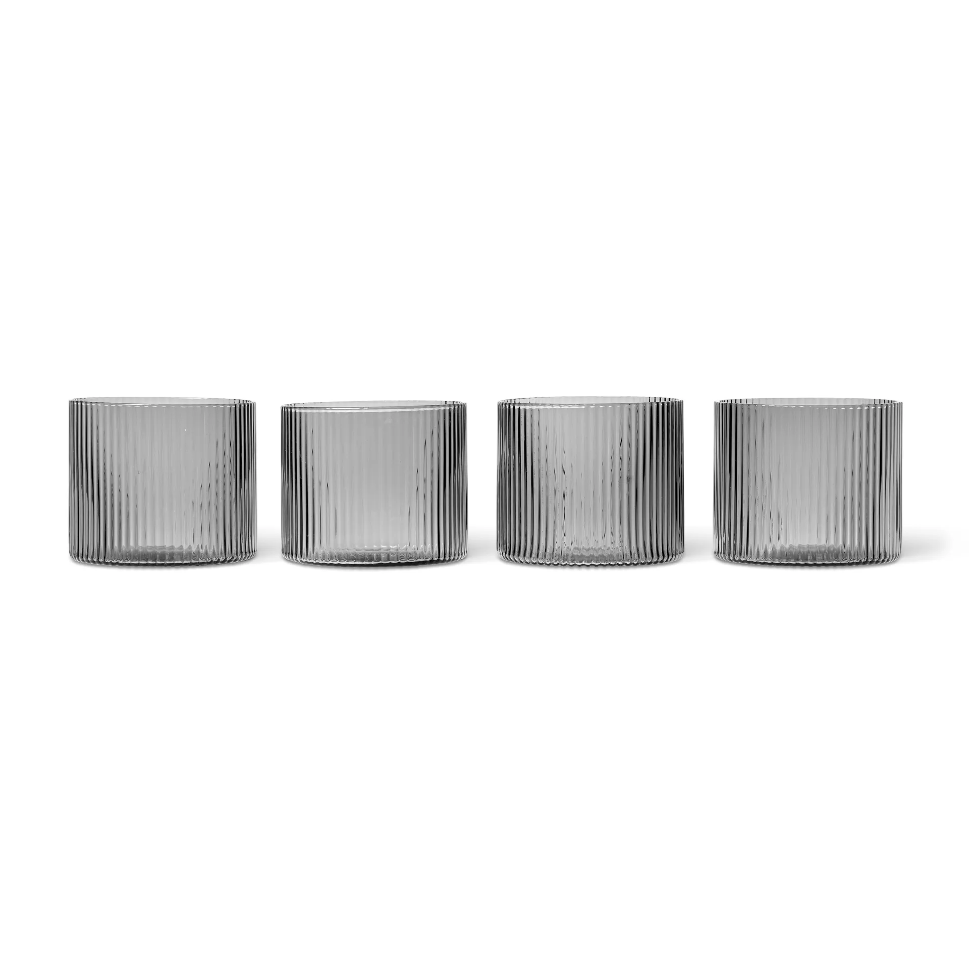 Bicchiere basso Ripple confezione da 4 , Smoked Grey Ferm Living