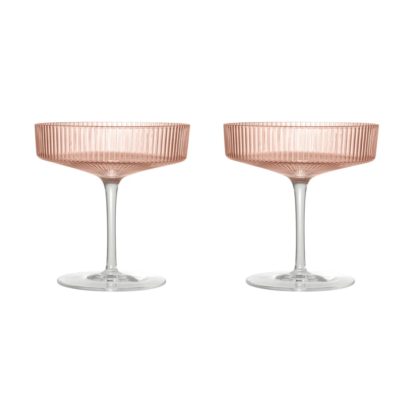 Bicchiere da champagne Ripple confezione da 2, Blush Ferm Living