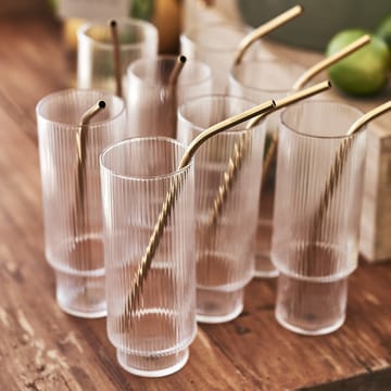 Bicchiere da long drink Ripple confezione da 4 - trasparente - ferm LIVING