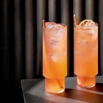 Bicchiere da long drink Ripple confezione da 4 - trasparente - ferm LIVING