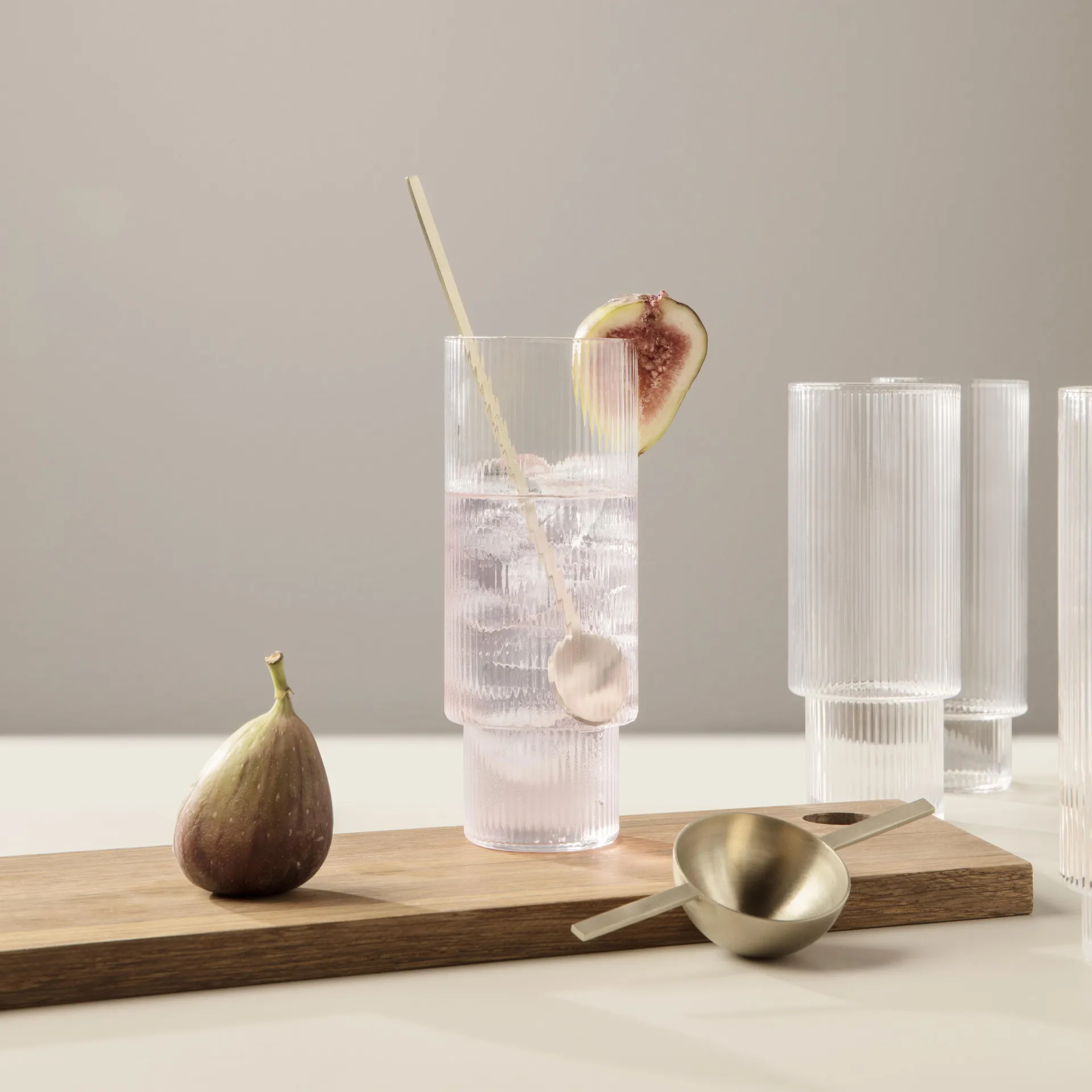 Bicchiere da long drink Ripple confezione da 4, trasparente Ferm Living