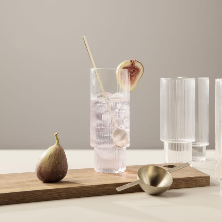 Bicchiere da long drink Ripple confezione da 4 - trasparente - ferm LIVING