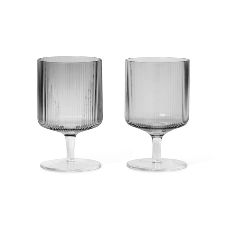 Bicchiere da vino Ripple confezione da 2  - Smoked grey - Ferm LIVING