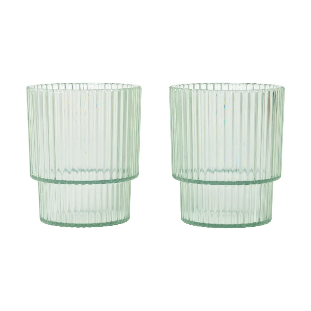Bicchiere per bambini Ripple, Tea green, confezione da 2 Ferm Living